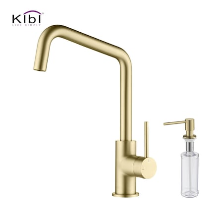 Kibi Macon Single Handle Bar Sink Faucet with Soap Dispenser C-KKF2012BG-KSD100BG